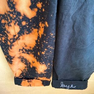 diy relaxed fit bleached embroidered black jeans
